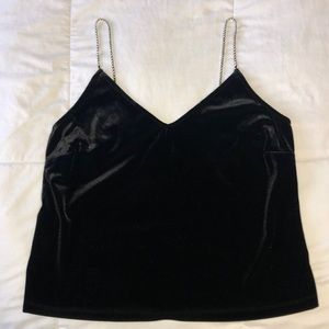 Velvet black tank top